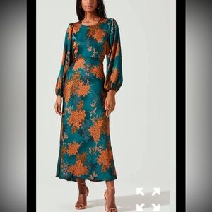 ASTR The Label Quinn Floral Midi Cut Out Dress